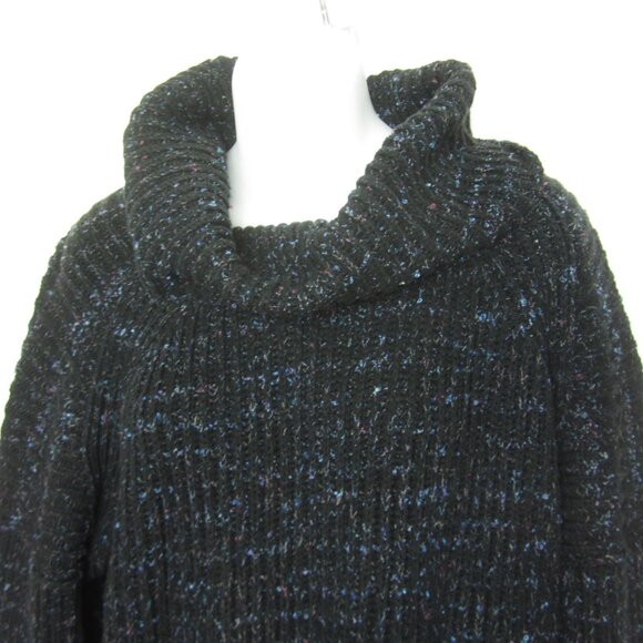 Free People XS Womens Leo Blacklight Party Cowl Neck Turtleneck Sweater Black - Picture 4 of 12
